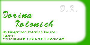 dorina kolonich business card